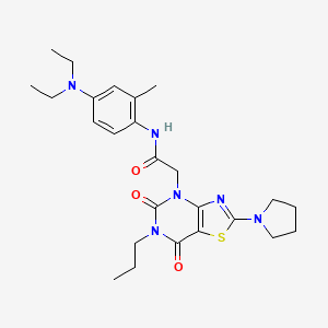 molecular formula C25H34N6O3S B2456974 1-[6-(乙酰氨基)-4-甲基喹啉-2-基]-N-(四氢呋喃-2-基甲基)哌啶-4-甲酰胺 CAS No. 1116048-35-1