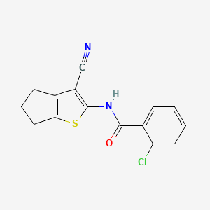 2-chloro-N-(3-cyano-5,6-dihydro-4H-cyclopenta[b]thiophen-2-yl)benzamide