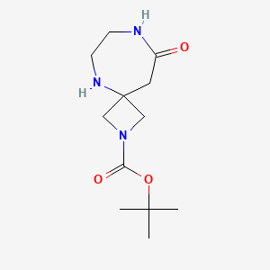 molecular formula C12H21N3O3 B2456998 Tert-butyl 9-oxo-2,5,8-triazaspiro[3.6]decane-2-carboxylate CAS No. 2044901-67-7