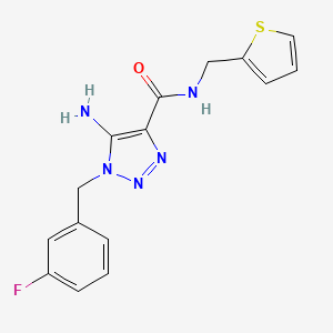 5-amino-1-(3-fluorobenzyl)-N-(thiophen-2-ylmethyl)-1H-1,2,3-triazole-4-carboxamide