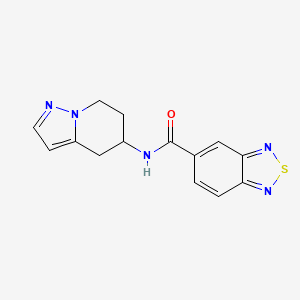 molecular formula C14H13N5OS B2457007 N-(4,5,6,7-tetrahydropyrazolo[1,5-a]pyridin-5-yl)benzo[c][1,2,5]thiadiazole-5-carboxamide CAS No. 2034259-11-3