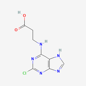 molecular formula C8H8ClN5O2 B2457009 3-((2-chloro-9H-purin-6-yl)amino)propanoic acid CAS No. 919731-05-8
