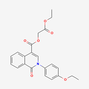 molecular formula C22H21NO6 B2457020 2-(4-Ethoxyphenyl)-1-oxo-1,2-dihydroisochinolin-4-carbonsäure-(2-Ethoxy-2-oxoethyl)ester CAS No. 1029747-87-2