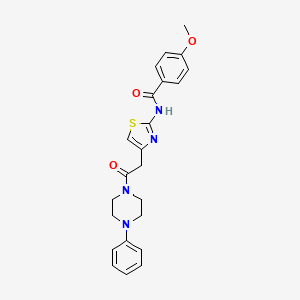 molecular formula C23H24N4O3S B2457022 4-methoxy-N-(4-(2-oxo-2-(4-phenylpiperazin-1-yl)ethyl)thiazol-2-yl)benzamide CAS No. 941898-73-3