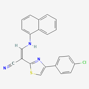 molecular formula C22H14ClN3S B2457026 (Z)-2-(4-(4-chlorophenyl)thiazol-2-yl)-3-(naphthalen-1-ylamino)acrylonitrile CAS No. 477187-89-6