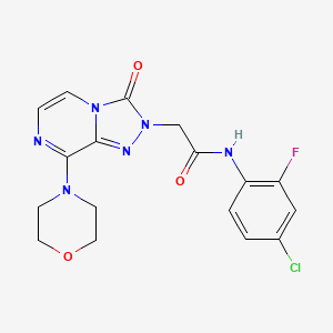 molecular formula C17H16ClFN6O3 B2457028 N-(4-chloro-2-fluorophenyl)-2-(8-morpholino-3-oxo-[1,2,4]triazolo[4,3-a]pyrazin-2(3H)-yl)acetamide CAS No. 1251686-54-0