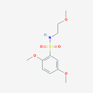 molecular formula C11H17NO5S B245703 2,5-dimethoxy-N-(2-methoxyethyl)benzenesulfonamide 