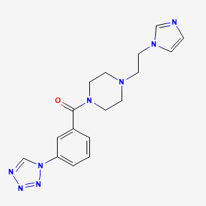 molecular formula C17H20N8O B2457032 (4-(2-(1H-imidazol-1-yl)ethyl)piperazin-1-yl)(3-(1H-tetrazol-1-yl)phenyl)methanone CAS No. 1396845-04-7