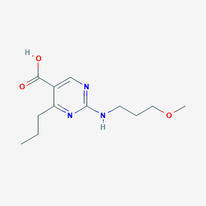 molecular formula C12H19N3O3 B2457038 2-[(3-Methoxypropyl)amino]-4-propylpyrimidine-5-carboxylic acid CAS No. 1340968-33-3