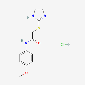 2-((4,5-dihydro-1H-imidazol-2-yl)thio)-N-(4-methoxyphenyl)acetamide hydrochloride