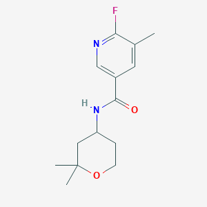 N-(2,2-dimethyloxan-4-yl)-6-fluoro-5-methylpyridine-3-carboxamide