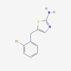 molecular formula C10H9BrN2S B2457056 5-(2-Bromobenzyl)-1,3-thiazol-2-amine CAS No. 926258-87-9