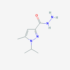 molecular formula C8H14N4O B2457058 1-Isopropyl-5-methyl-1H-pyrazole-3-carbohydrazide CAS No. 2279124-60-4
