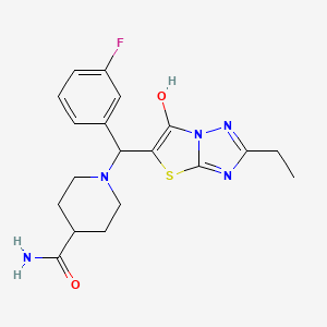 1-((2-Ethyl-6-hydroxythiazolo[3,2-b][1,2,4]triazol-5-yl)(3-fluorophenyl)methyl)piperidine-4-carboxamide