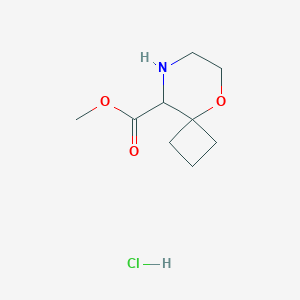 molecular formula C9H16ClNO3 B2457072 Methyl 5-oxa-8-azaspiro[3.5]nonane-9-carboxylate;hydrochloride CAS No. 2470439-77-9