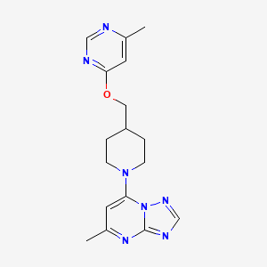 5-Methyl-7-(4-(((6-methylpyrimidin-4-yl)oxy)methyl)piperidin-1-yl)-[1,2,4]triazolo[1,5-a]pyrimidine
