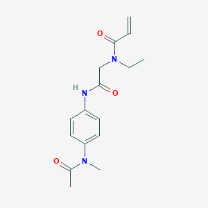 molecular formula C16H21N3O3 B2457078 N-[2-[4-[Acetyl(methyl)amino]anilino]-2-oxoethyl]-N-ethylprop-2-enamide CAS No. 2361792-58-5