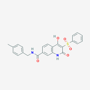 4-hydroxy-N-(4-methylbenzyl)-2-oxo-3-(phenylsulfonyl)-1,2-dihydroquinoline-7-carboxamide