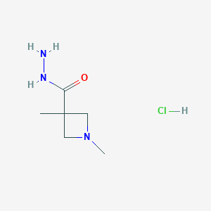 molecular formula C6H14ClN3O B2457083 1,3-Dimethylazetidine-3-carbohydrazide;hydrochloride CAS No. 2253631-39-7