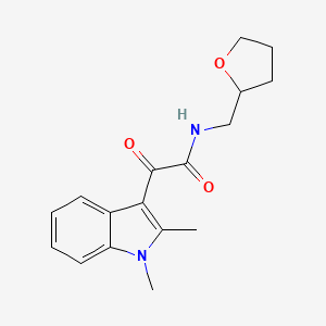 molecular formula C17H20N2O3 B2457084 2-(1,2-dimethyl-1H-indol-3-yl)-2-oxo-N-((tetrahydrofuran-2-yl)methyl)acetamide CAS No. 862831-01-4