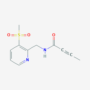 molecular formula C11H12N2O3S B2457087 N-[(3-Methylsulfonylpyridin-2-yl)methyl]but-2-ynamide CAS No. 2411290-65-6