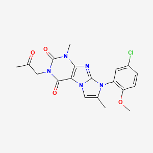 molecular formula C19H18ClN5O4 B2457094 6-(5-Chloro-2-methoxyphenyl)-4,7-dimethyl-2-(2-oxopropyl)purino[7,8-a]imidazole-1,3-dione CAS No. 878718-82-2