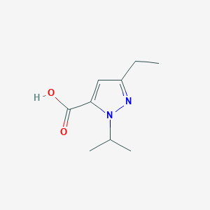 molecular formula C9H14N2O2 B2457099 3-Ethyl-1-(propan-2-YL)-1H-pyrazole-5-carboxylic acid CAS No. 1368698-66-1