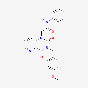 molecular formula C23H20N4O4 B2457102 2-(3-(4-methoxybenzyl)-2,4-dioxo-3,4-dihydropyrido[3,2-d]pyrimidin-1(2H)-yl)-N-phenylacetamide CAS No. 923114-19-6