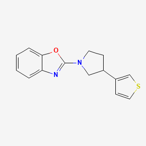 molecular formula C15H14N2OS B2457108 2-(3-Thiophen-3-ylpyrrolidin-1-yl)-1,3-benzoxazole CAS No. 2379994-35-9