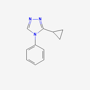 molecular formula C11H11N3 B2457112 3-Cyclopropyl-4-phenyl-4H-1,2,4-triazole CAS No. 1553431-50-7