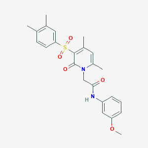 molecular formula C24H26N2O5S B2457124 2-(3-((3,4-dimethylphenyl)sulfonyl)-4,6-dimethyl-2-oxopyridin-1(2H)-yl)-N-(3-methoxyphenyl)acetamide CAS No. 1189437-00-0
