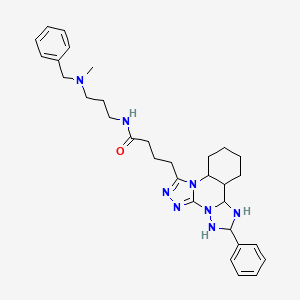 molecular formula C31H32N8O B2457125 N-{3-[benzyl(methyl)amino]propyl}-4-{9-phenyl-2,4,5,7,8,10-hexaazatetracyclo[10.4.0.0^{2,6}.0^{7,11}]hexadeca-1(16),3,5,8,10,12,14-heptaen-3-yl}butanamide CAS No. 902290-92-0
