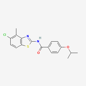 molecular formula C18H17ClN2O2S B2457129 N-(5-chloro-4-methylbenzo[d]thiazol-2-yl)-4-isopropoxybenzamide CAS No. 906784-19-8