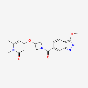4-((1-(3-methoxy-2-methyl-2H-indazole-6-carbonyl)azetidin-3-yl)oxy)-1,6-dimethylpyridin-2(1H)-one
