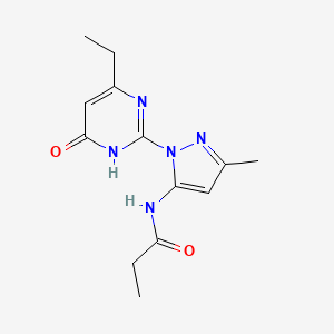 N-(1-(4-ethyl-6-oxo-1,6-dihydropyrimidin-2-yl)-3-methyl-1H-pyrazol-5-yl)propionamide