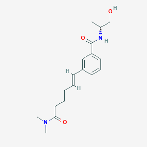 molecular formula C18H26N2O3 B2457152 3-[(E)-6-(Dimethylamino)-6-oxohex-1-enyl]-N-[(2R)-1-hydroxypropan-2-yl]benzamide CAS No. 1955474-47-1