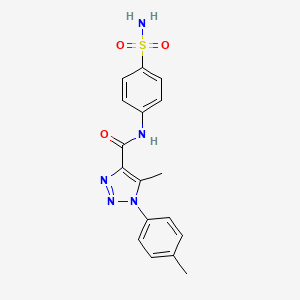 molecular formula C17H17N5O3S B2457155 5-methyl-1-(4-methylphenyl)-N-(4-sulfamoylphenyl)triazole-4-carboxamide CAS No. 871323-31-8