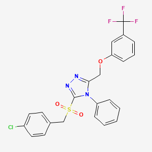 B2457157 4-chlorobenzyl 4-phenyl-5-{[3-(trifluoromethyl)phenoxy]methyl}-4H-1,2,4-triazol-3-yl sulfone CAS No. 383145-86-6