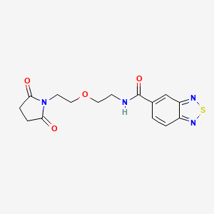 molecular formula C15H16N4O4S B2457158 N-(2-(2-(2,5-dioxopyrrolidin-1-yl)ethoxy)ethyl)benzo[c][1,2,5]thiadiazole-5-carboxamide CAS No. 2034537-99-8