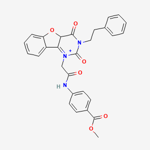 molecular formula C28H23N3O6 B2457164 Methyl 4-{2-[4,6-dioxo-5-(2-phenylethyl)-8-oxa-3,5-diazatricyclo[7.4.0.0^{2,7}]trideca-1(9),2(7),10,12-tetraen-3-yl]acetamido}benzoate CAS No. 1351786-70-3