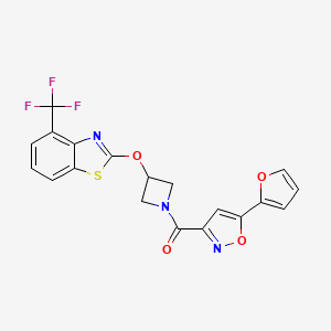 (5-(Furan-2-yl)isoxazol-3-yl)(3-((4-(trifluoromethyl)benzo[d]thiazol-2-yl)oxy)azetidin-1-yl)methanone