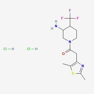 1-[3-Amino-4-(trifluoromethyl)piperidin-1-yl]-2-(2,5-dimethyl-1,3-thiazol-4-yl)ethanone;dihydrochloride