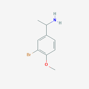 molecular formula C9H12BrNO B2457192 1-(3-Bromo-4-methoxyphenyl)ethanamine CAS No. 634150-47-3