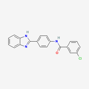 molecular formula C20H14ClN3O B2457193 N-(4-(1H-benzo[d]imidazol-2-yl)phenyl)-3-chlorobenzamide CAS No. 476633-92-8