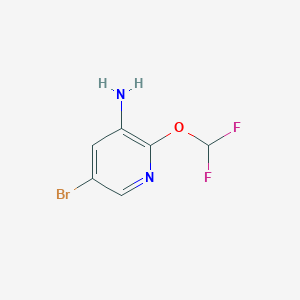 molecular formula C6H5BrF2N2O B2457197 5-Bromo-2-(difluoromethoxy)pyridin-3-amine CAS No. 1429421-79-3
