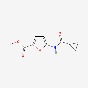 molecular formula C10H11NO4 B2457198 Methyl 5-[(cyclopropylcarbonyl)amino]-2-furoate CAS No. 477857-61-7