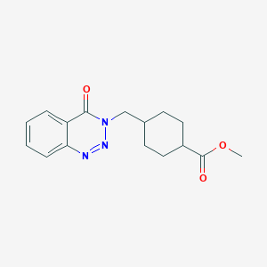 molecular formula C16H19N3O3 B2457199 methyl trans-4-[(4-oxo-1,2,3-benzotriazin-3(4H)-yl)methyl]cyclohexanecarboxylate CAS No. 1212186-62-3