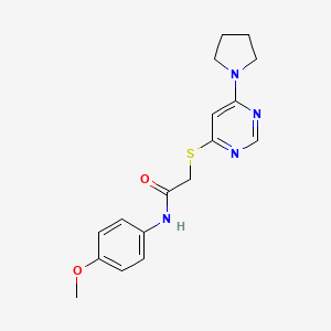 molecular formula C17H20N4O2S B2457212 N-(4-甲氧基苯基)-2-((6-(吡咯烷-1-基)嘧啶-4-基)硫代)乙酰胺 CAS No. 1171433-75-2