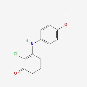 molecular formula C13H14ClNO2 B2457213 2-Chloro-3-[(4-methoxyphenyl)amino]cyclohex-2-en-1-one CAS No. 946387-36-6