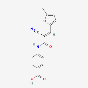 molecular formula C16H12N2O4 B2457214 4-[[(E)-2-氰基-3-(5-甲基呋喃-2-基)丙-2-烯酰]氨基]苯甲酸 CAS No. 1087665-46-0